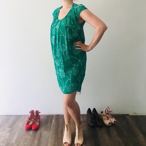 Green floral dress from Anthropologie